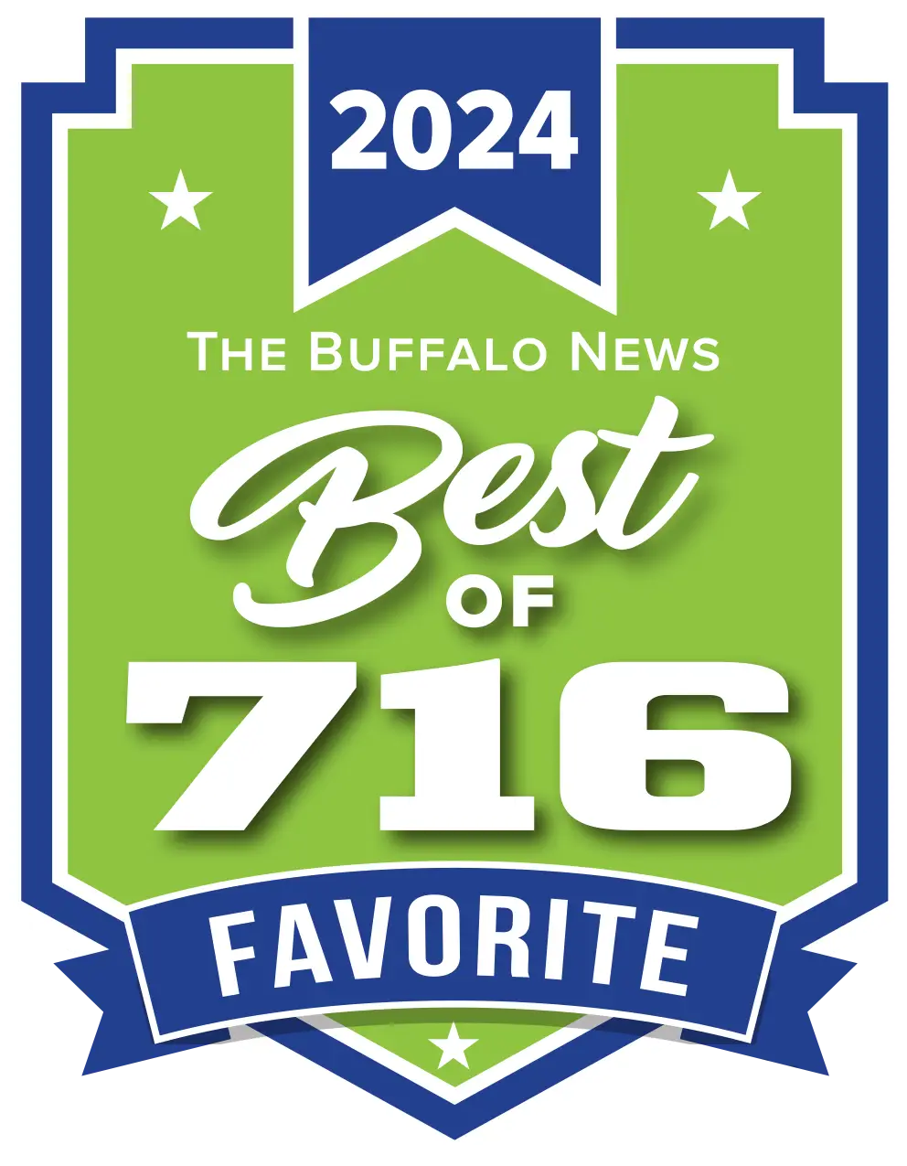 Award badge for Buffalo's Favorite BBQ, voted by Western New Yorkers for Chiavetta's BBQ by the Buffalo News Best of 716
