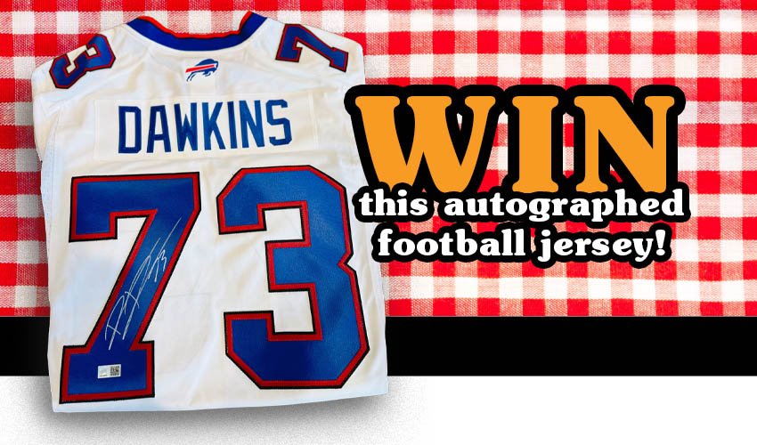 Chiavetta's Buffalo Football Jersey Giveaway -- WIn This Jersey! Picture of a Dion Dawkins football jersey