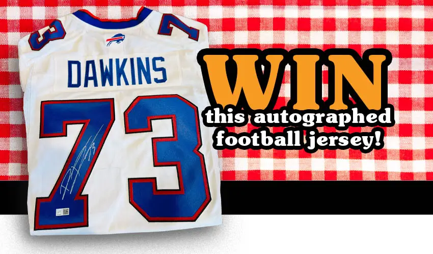 Chiavetta's Buffalo Football Jersey Giveaway -- WIn This Jersey! Picture of a Dion Dawkins football jersey