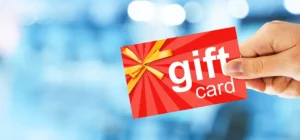 Hand holding a gift card